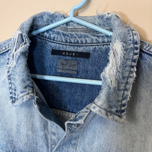 RARE Ksubi Travis Scott Oh G Ghosted Distressed Denim Jacket - Men's Size L - Picture 4 of 10